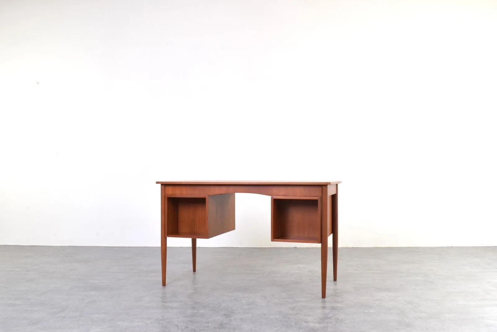 Desk, brown teak, Denmark, 1960s. - 316112