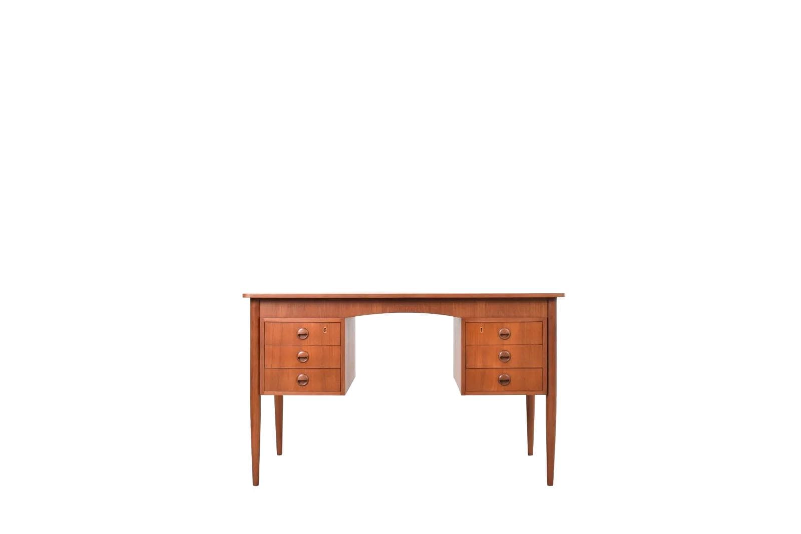 Desk, brown teak, Denmark, 1960s.