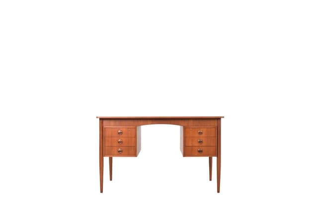 Desk, brown teak, Denmark, 1960s. - DIMENSION
