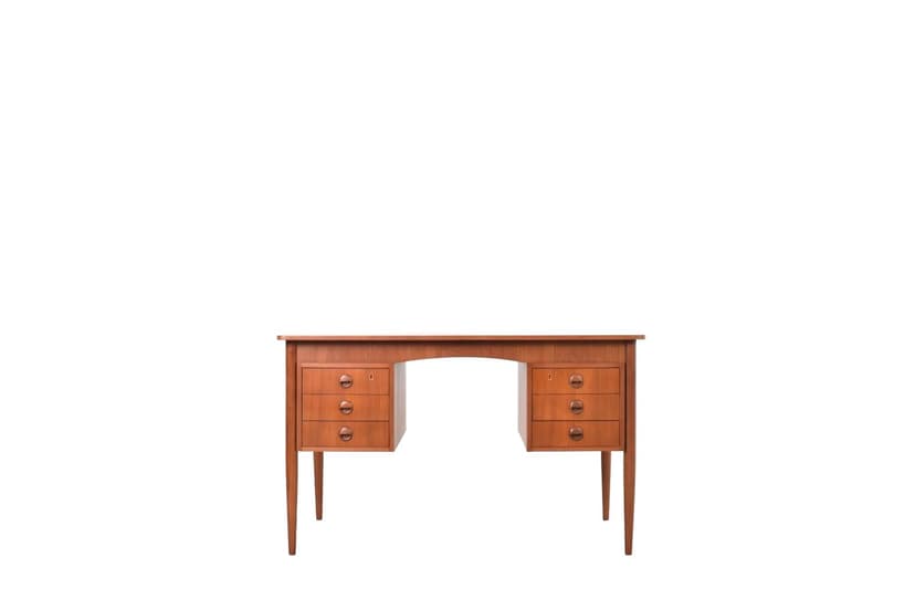 Desk, brown teak, Denmark, 1960s.