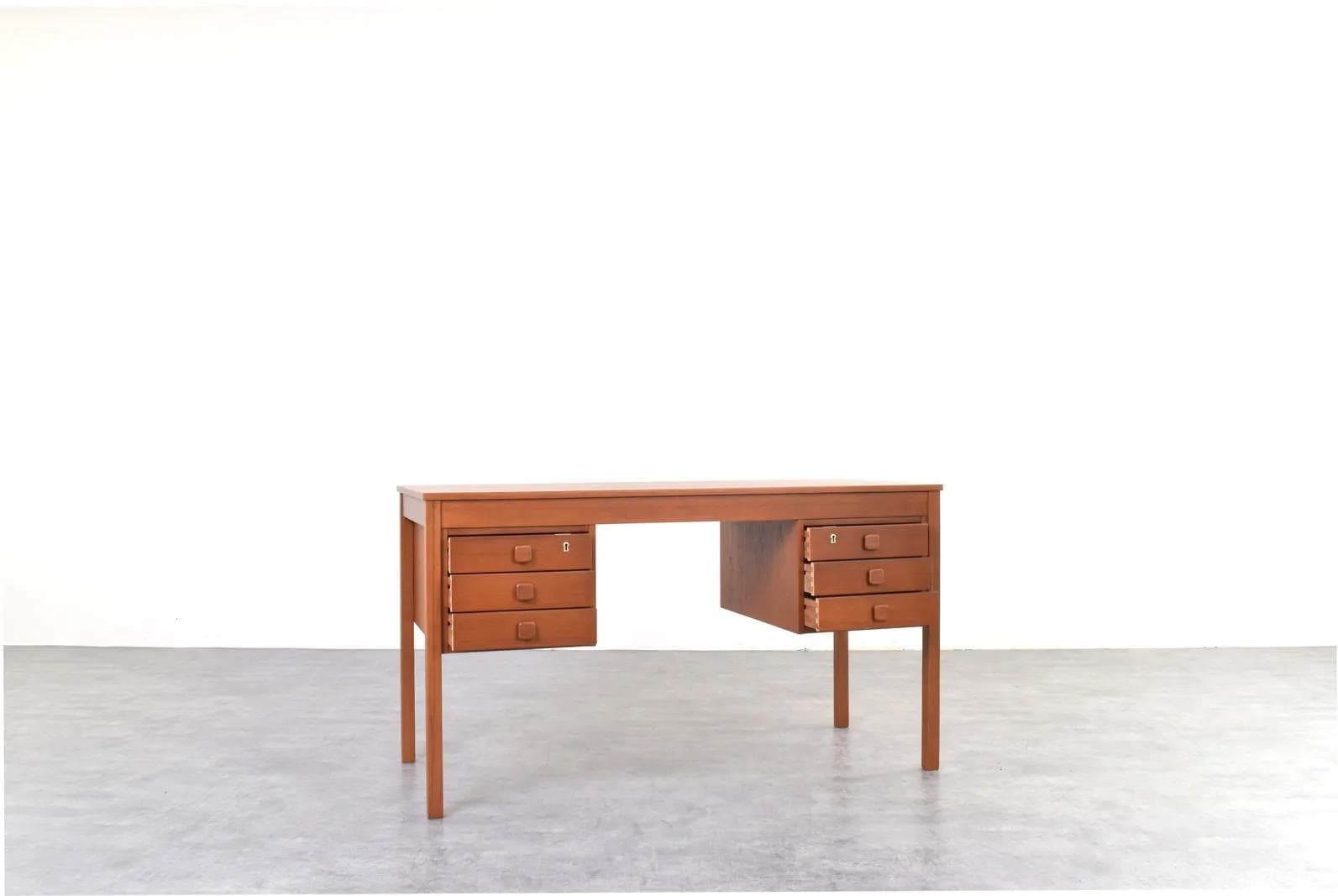 Desk, brown teak, Domino Møbler, Denmark, 1960s. - 316101