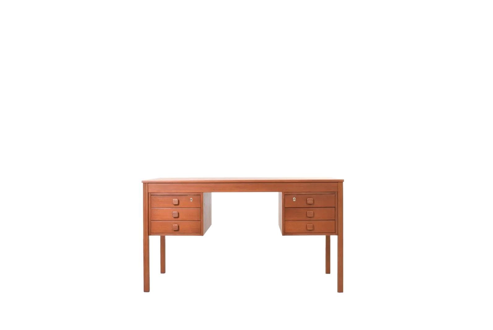 Desk, brown teak, Domino Møbler, Denmark, 1960s.