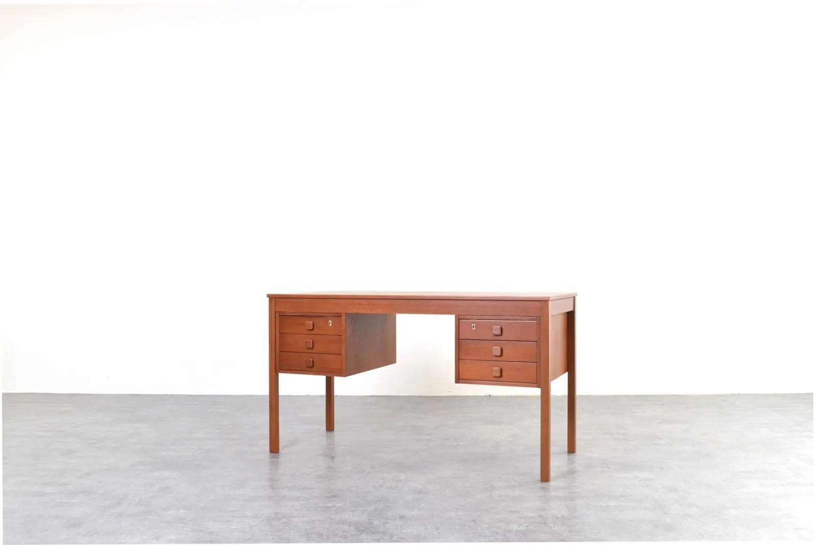 Desk, brown teak, Domino Møbler, Denmark, 1960s. - 316099