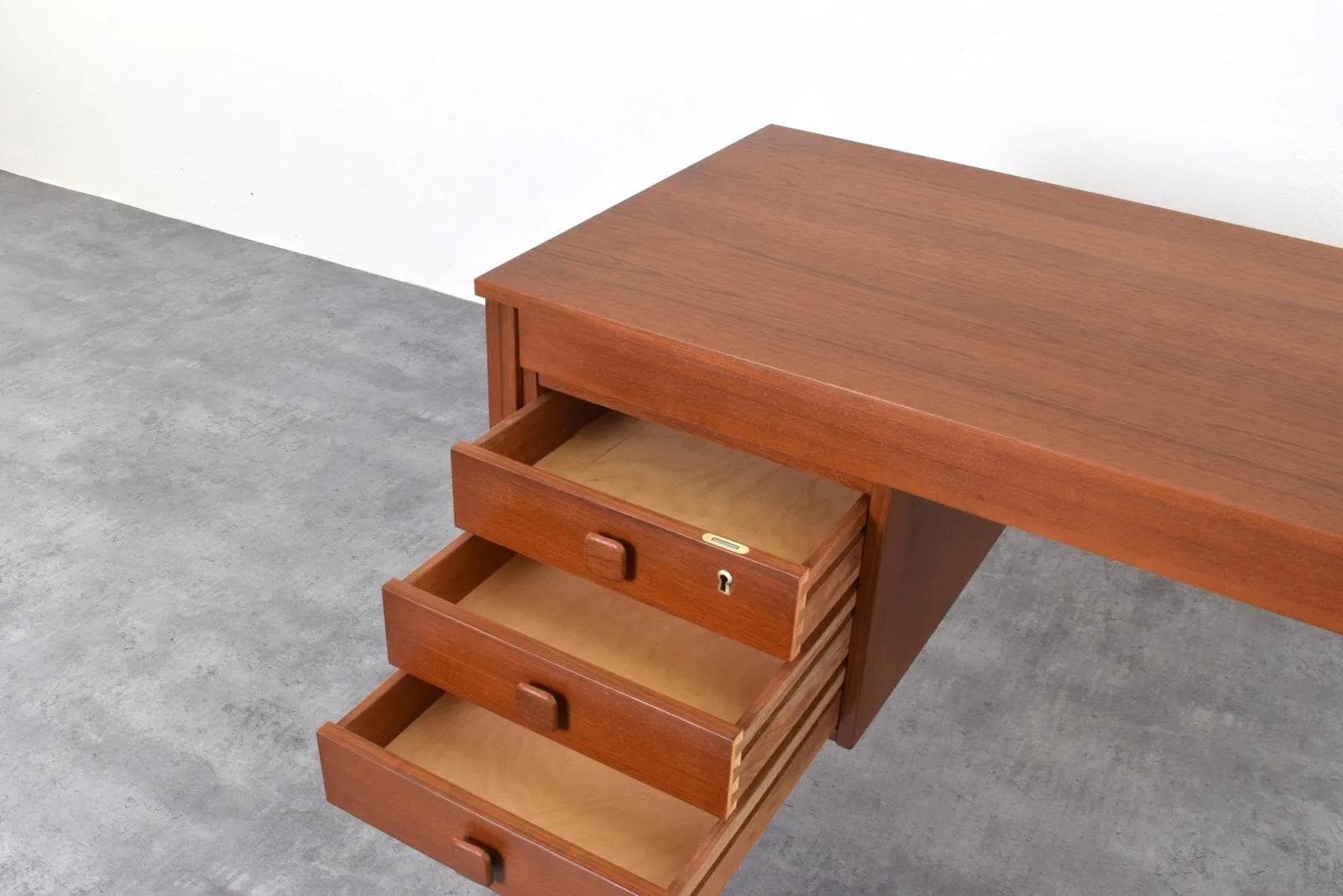 Desk, brown teak, Domino Møbler, Denmark, 1960s. - 316103