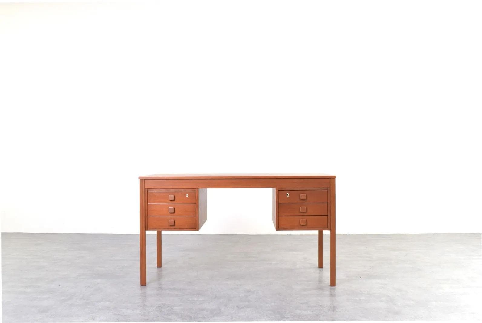 Desk, brown teak, Domino Møbler, Denmark, 1960s. - 316105