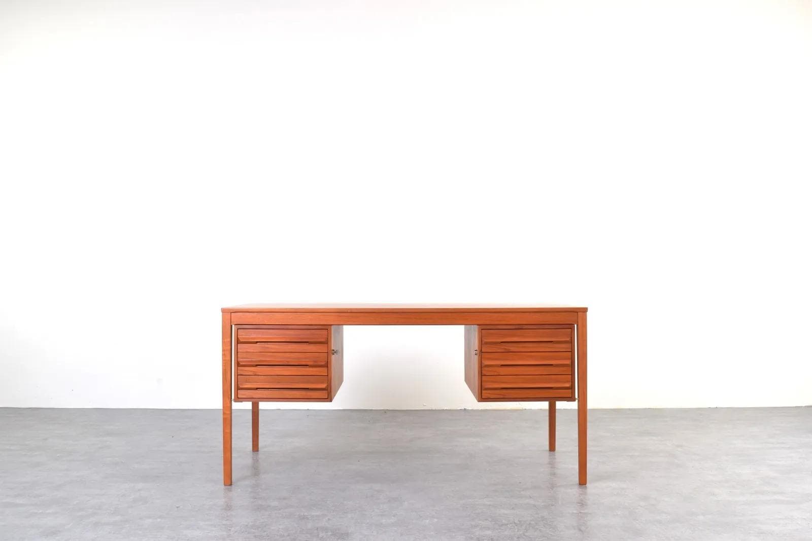Desk, brown teak, by T. Afdal, Bruksbo, Norway, 1960s. - 316026