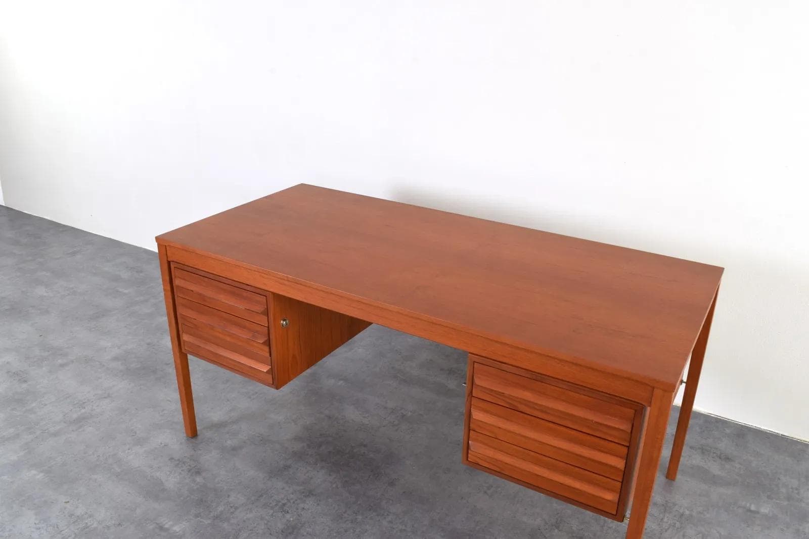 Desk, brown teak, by T. Afdal, Bruksbo, Norway, 1960s. - 316031