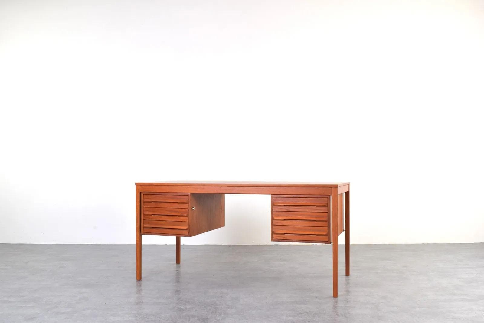 Desk, brown teak, by T. Afdal, Bruksbo, Norway, 1960s. - 316027
