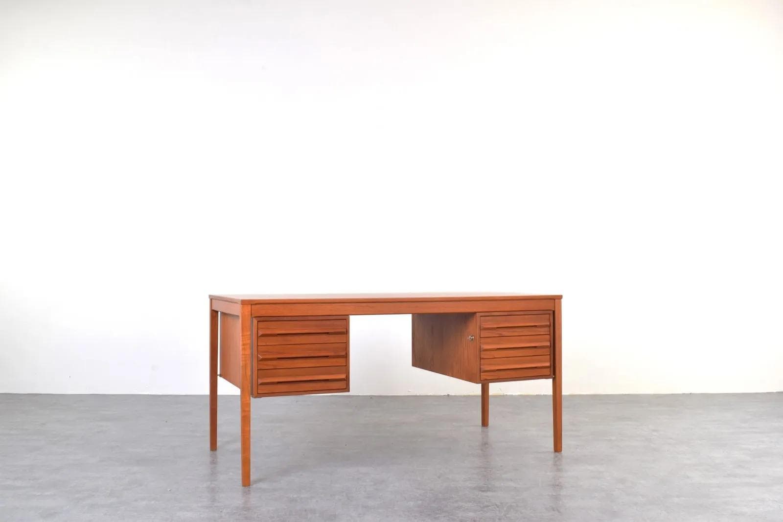 Desk, brown teak, by T. Afdal, Bruksbo, Norway, 1960s. - 316025