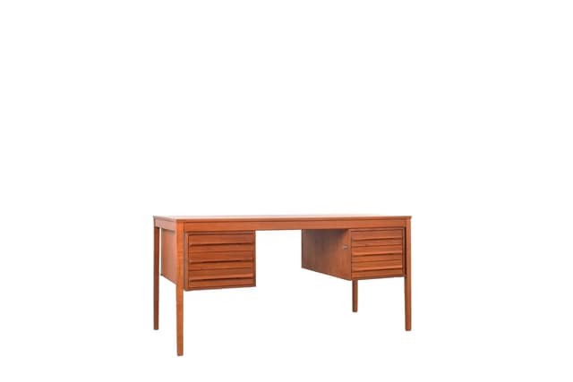 Desk, brown teak, by T. Afdal, Bruksbo, Norway, 1960s. - DIMENSION