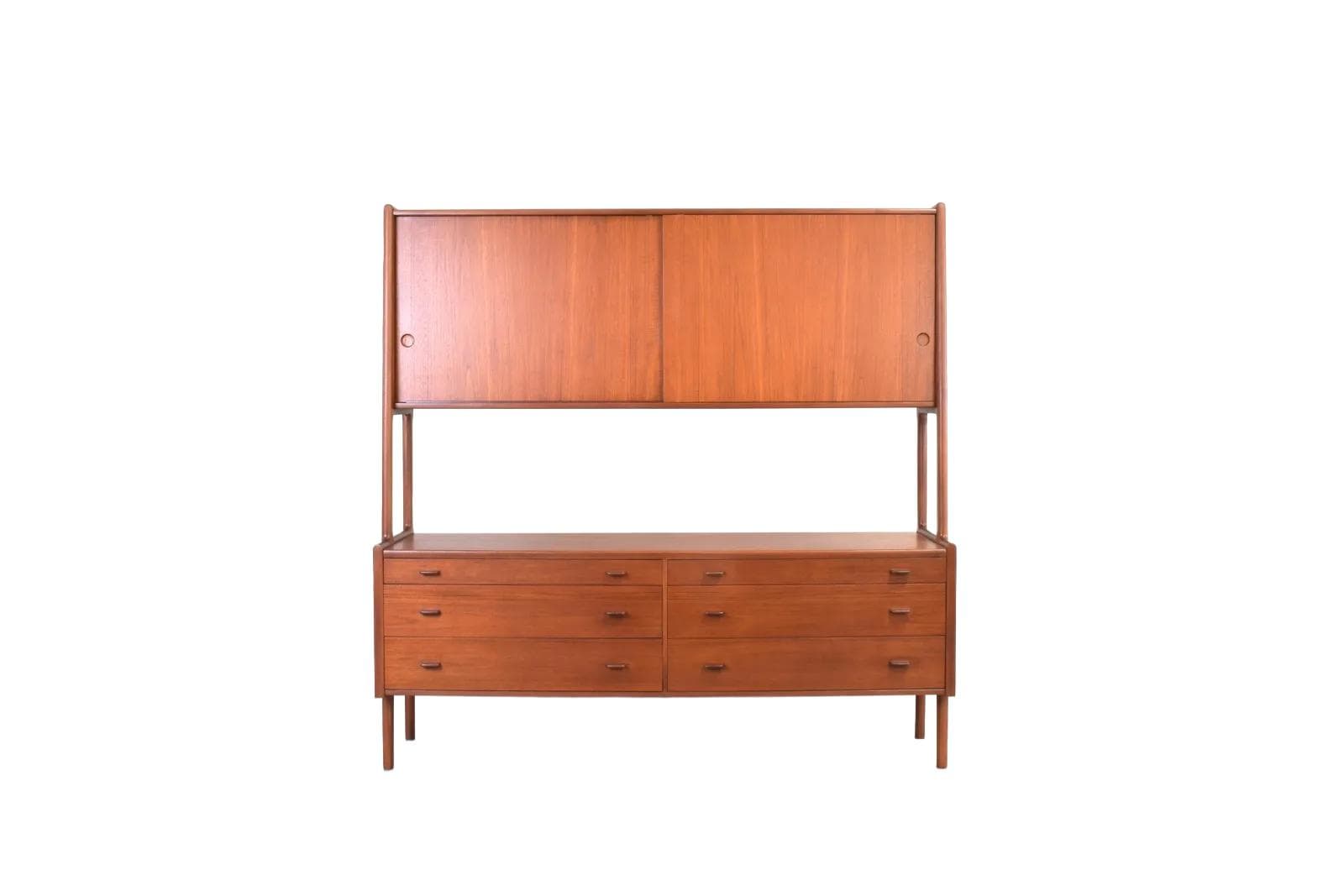 Sideboard RY-20, brown teak, by H. Wegner, Denmark, 1950s.