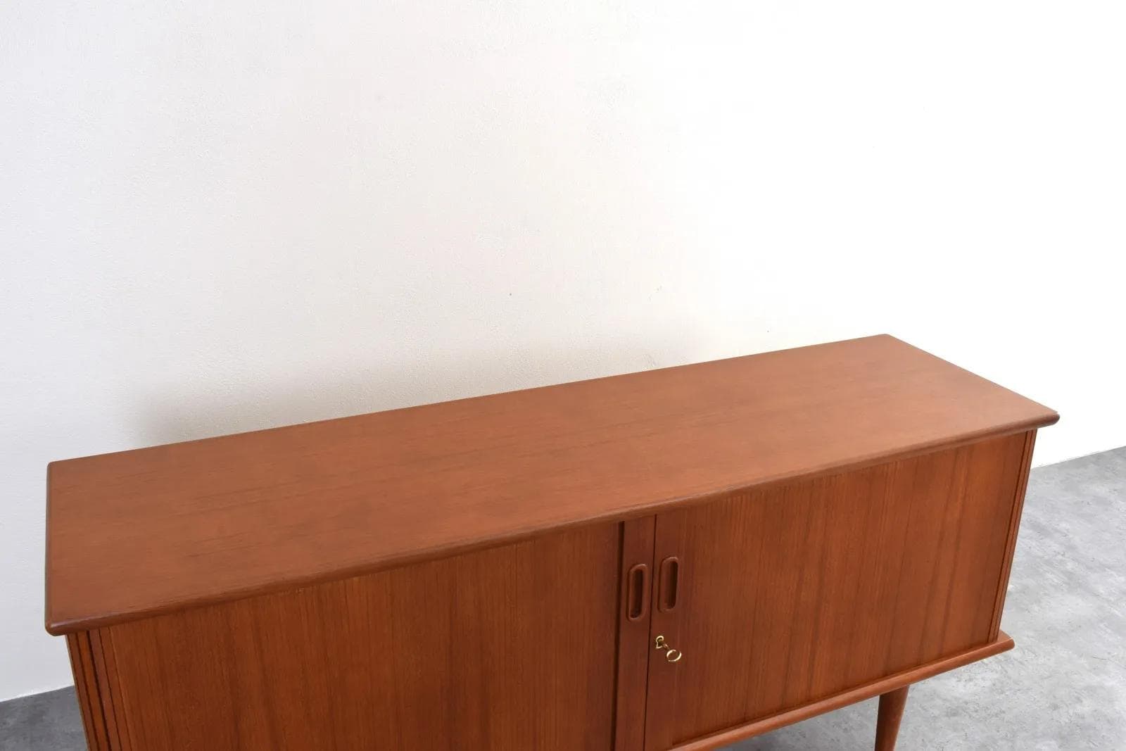 Tambour Sideboard, brown teak, Denmark, 1960s. - 315931