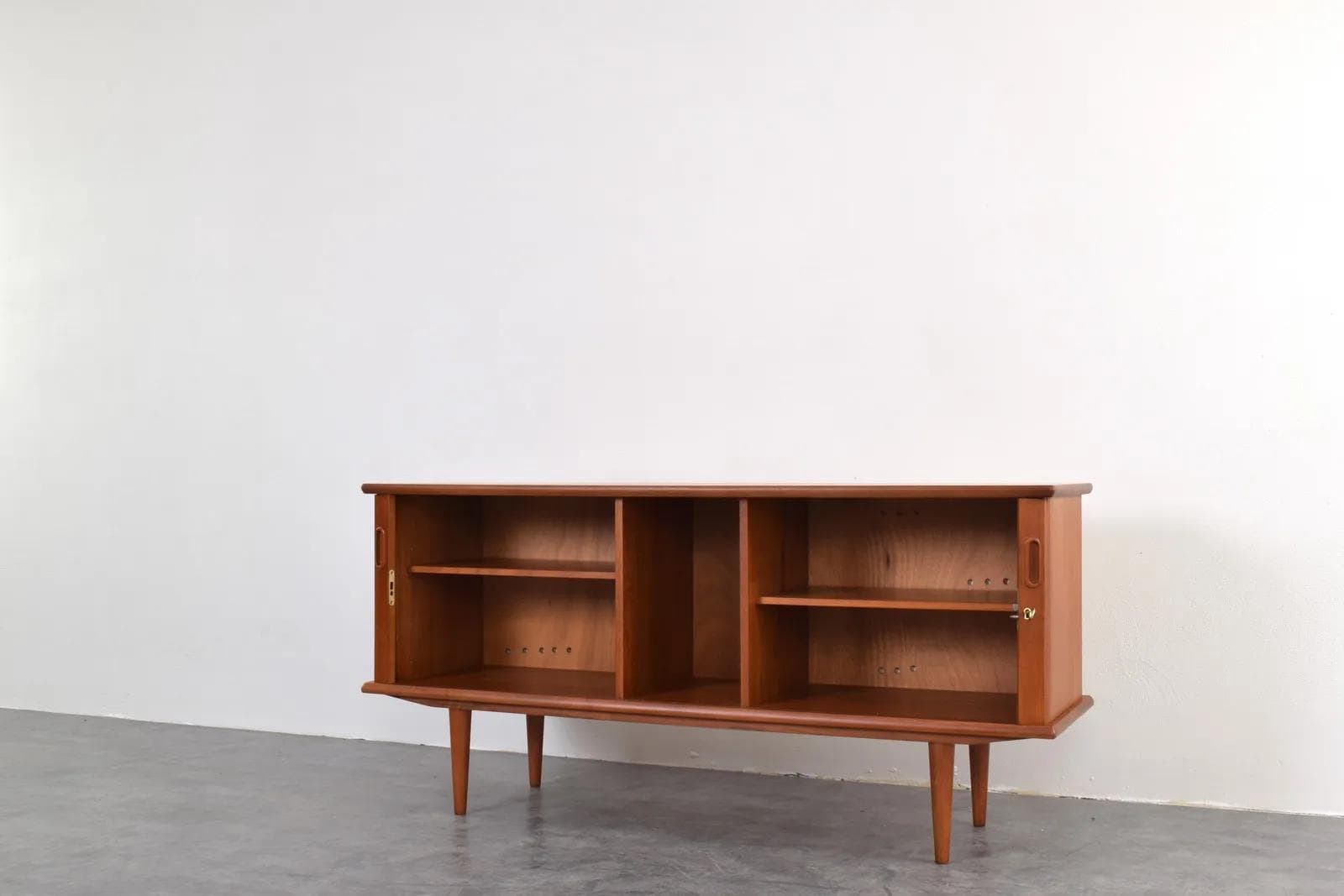 Tambour Sideboard, brown teak, Denmark, 1960s. - 315927