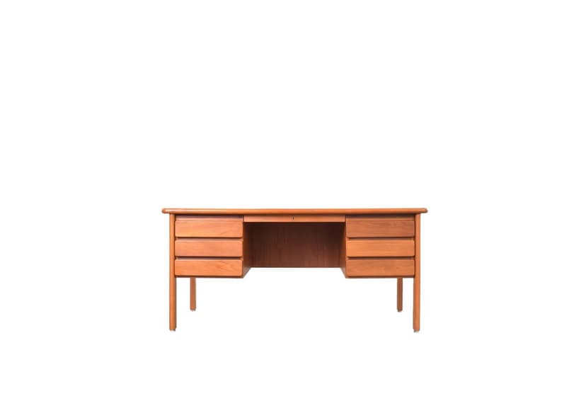 Desk, brown teak, Denmark, 1970s