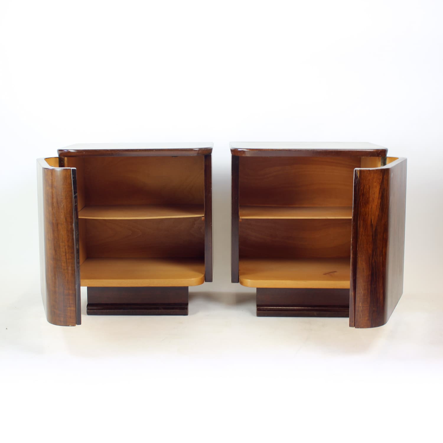 Pair of nightstands, brown, Czechoslovakia, 1950s - 314729