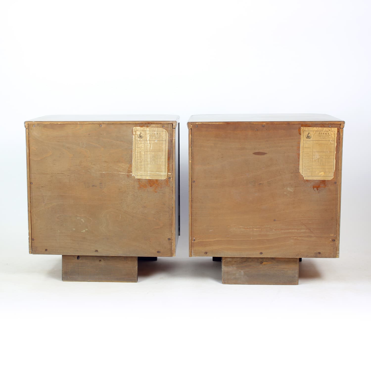 Pair of nightstands, brown, Czechoslovakia, 1950s - 314738