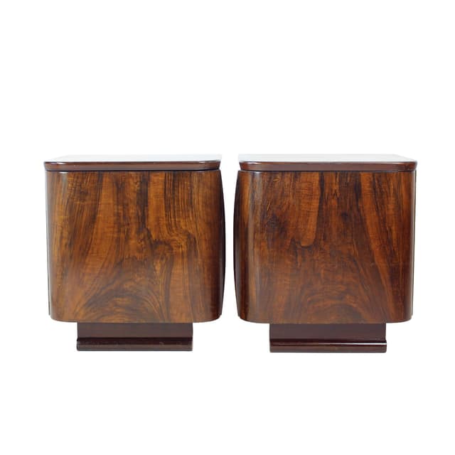 Pair of nightstands, brown, Czechoslovakia, 1950s - DIMENSION