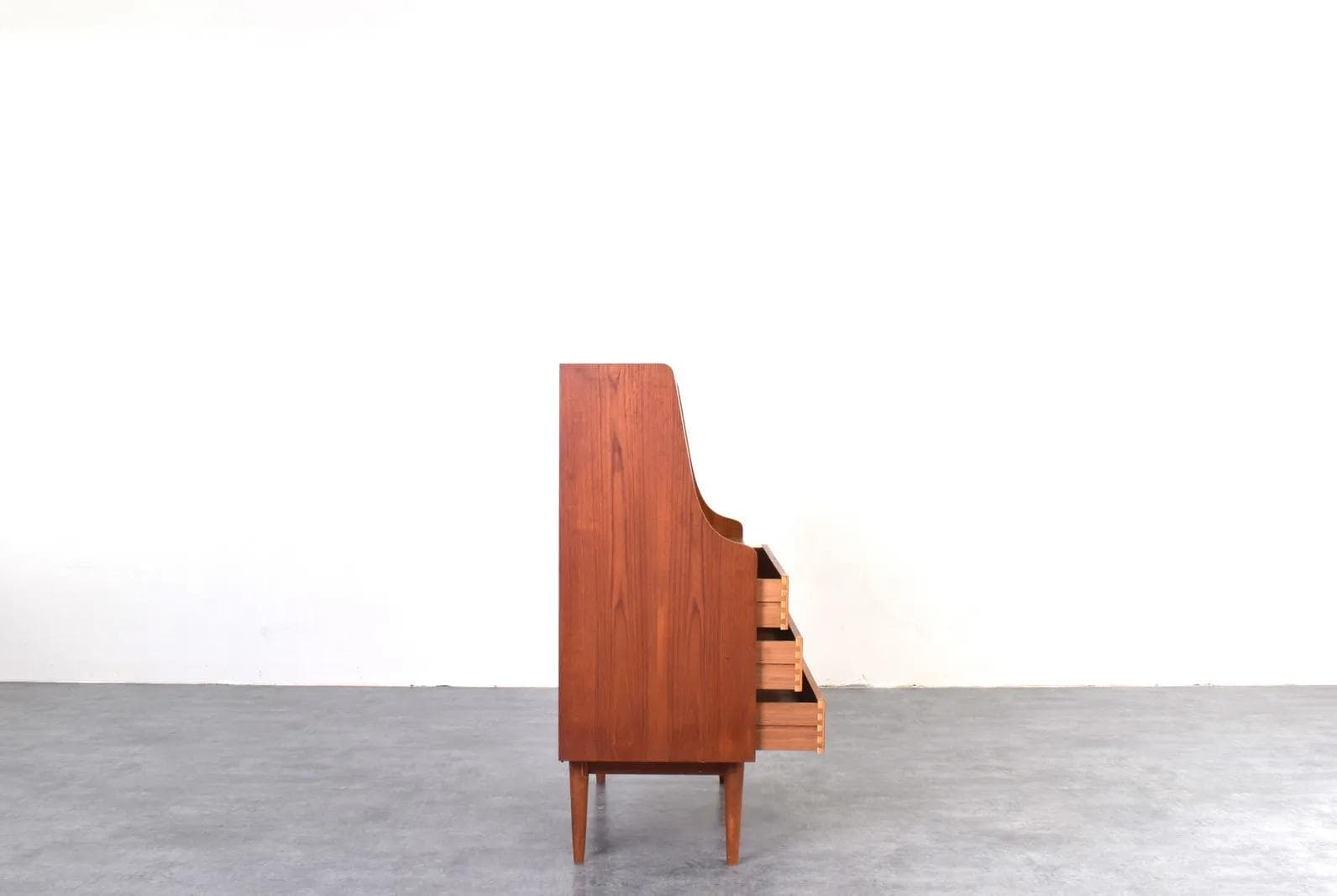 Secretary Desk, brown teak, by G. Nielsen, Tibergaard, Denmark, 1960s. - 315804