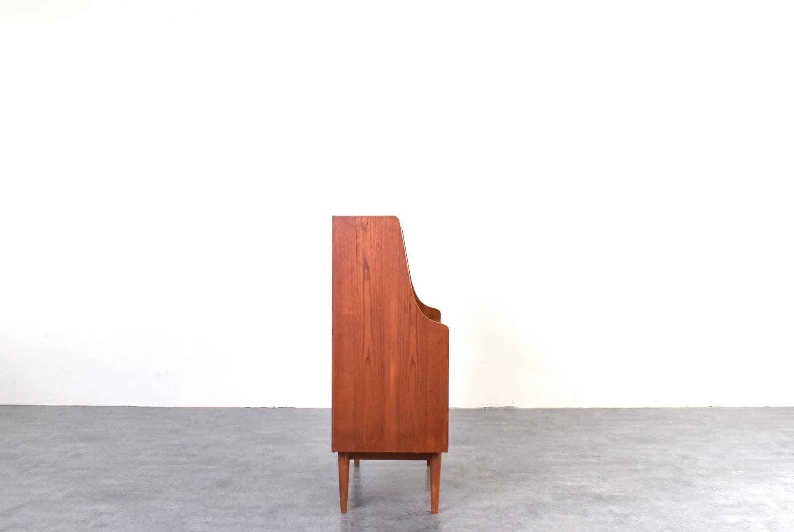 Secretary Desk, brown teak, by G. Nielsen, Tibergaard, Denmark, 1960s. - 315803