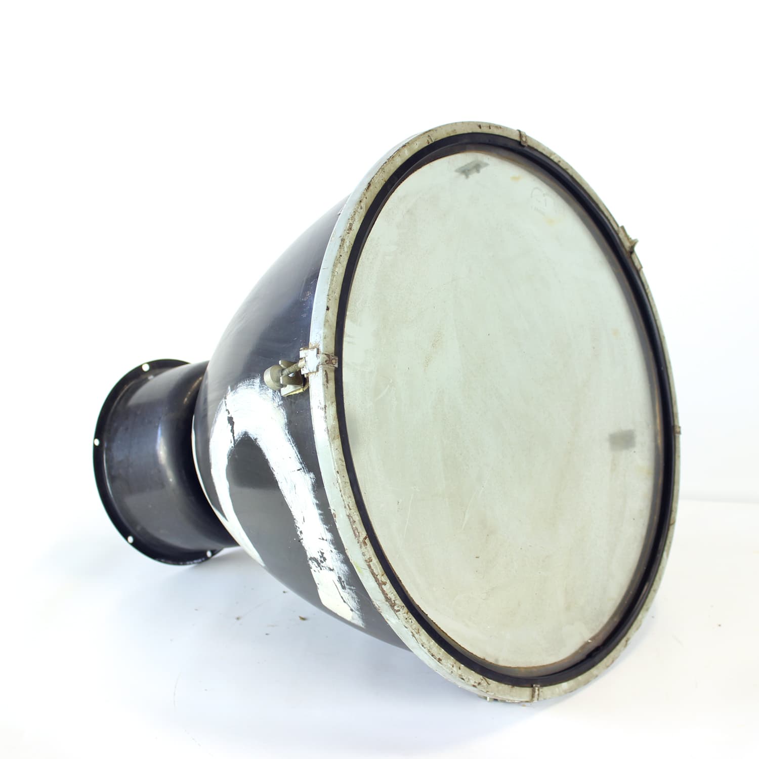 Lampa wisząca industrialna, czarna, metal, szkło, Elektrosvit, Czechosłowacja, lata 60. - 314744
