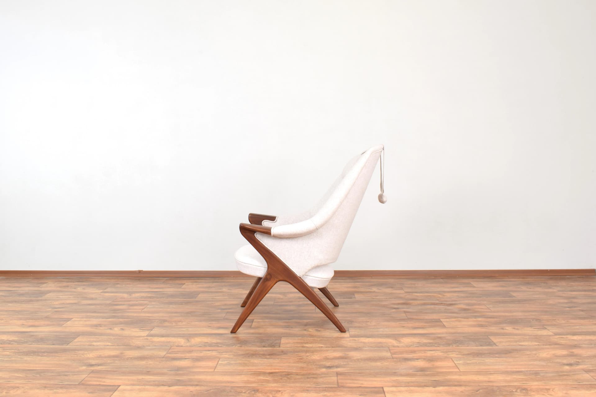 Armchair Bravo, brown teak, beige wool, by S. Resell, Rastad & Relling, Norway, 1950s. - 315761