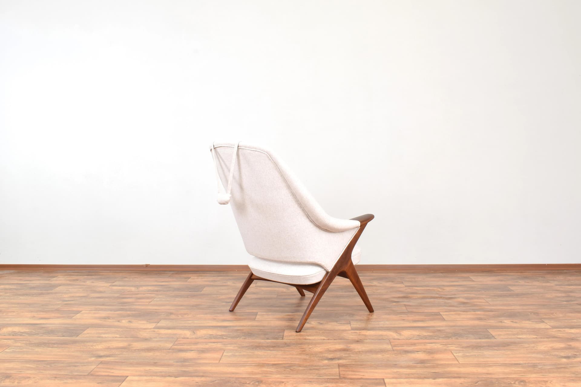 Armchair Bravo, brown teak, beige wool, by S. Resell, Rastad & Relling, Norway, 1950s. - 315766