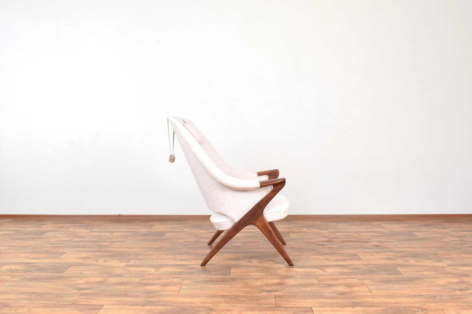 Armchair Bravo, brown teak, beige wool, by S. Resell, Rastad & Relling, Norway, 1950s. - 315758