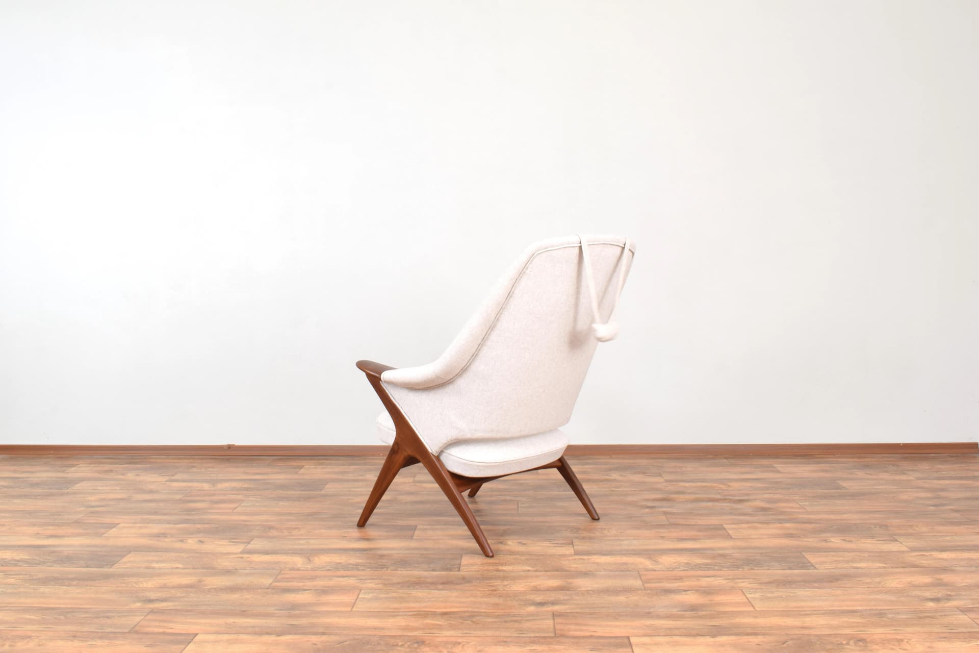 Armchair Bravo, brown teak, beige wool, by S. Resell, Rastad & Relling, Norway, 1950s. - 315762