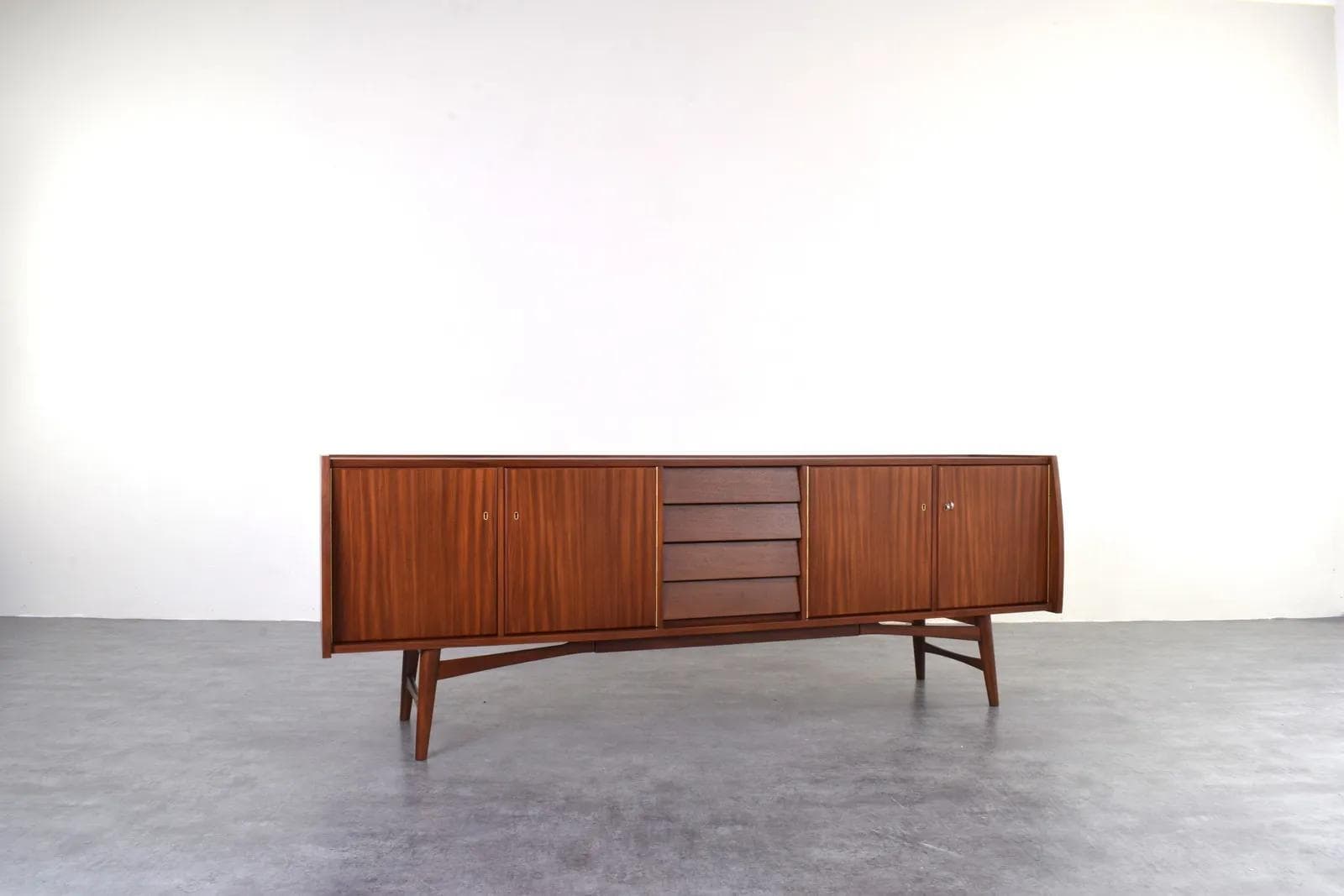 Sideboard, brown teak, Denmark, 1960s. - 315752