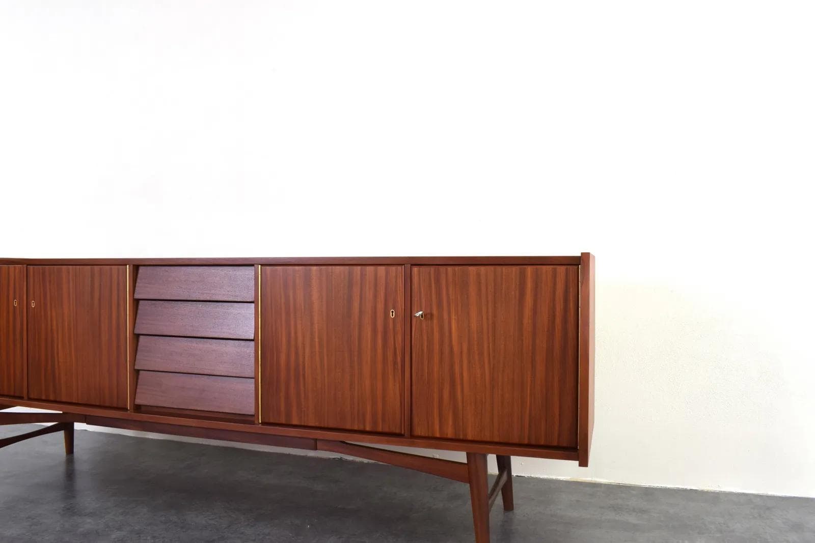 Sideboard, brown teak, Denmark, 1960s. - 315756