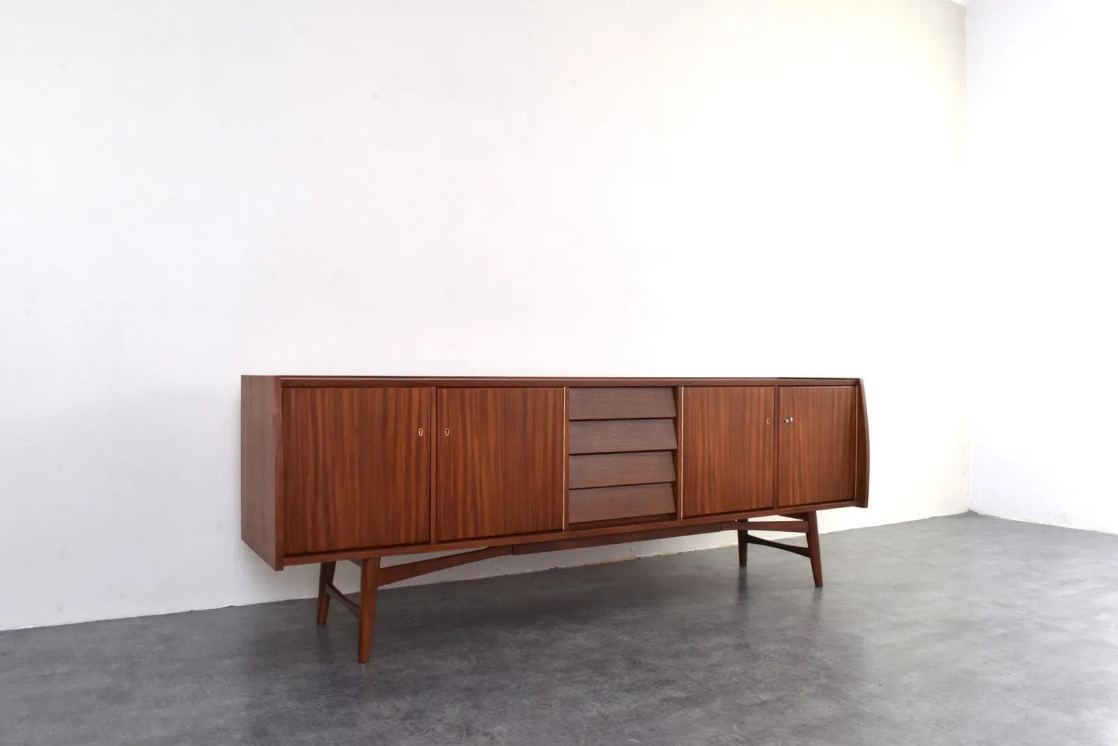 Sideboard, brown teak, Denmark, 1960s. - 315754
