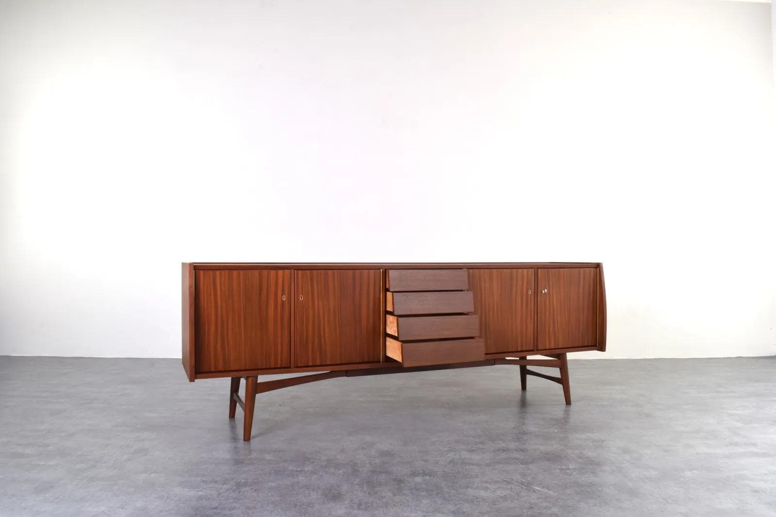 Sideboard, brown teak, Denmark, 1960s. - 315749