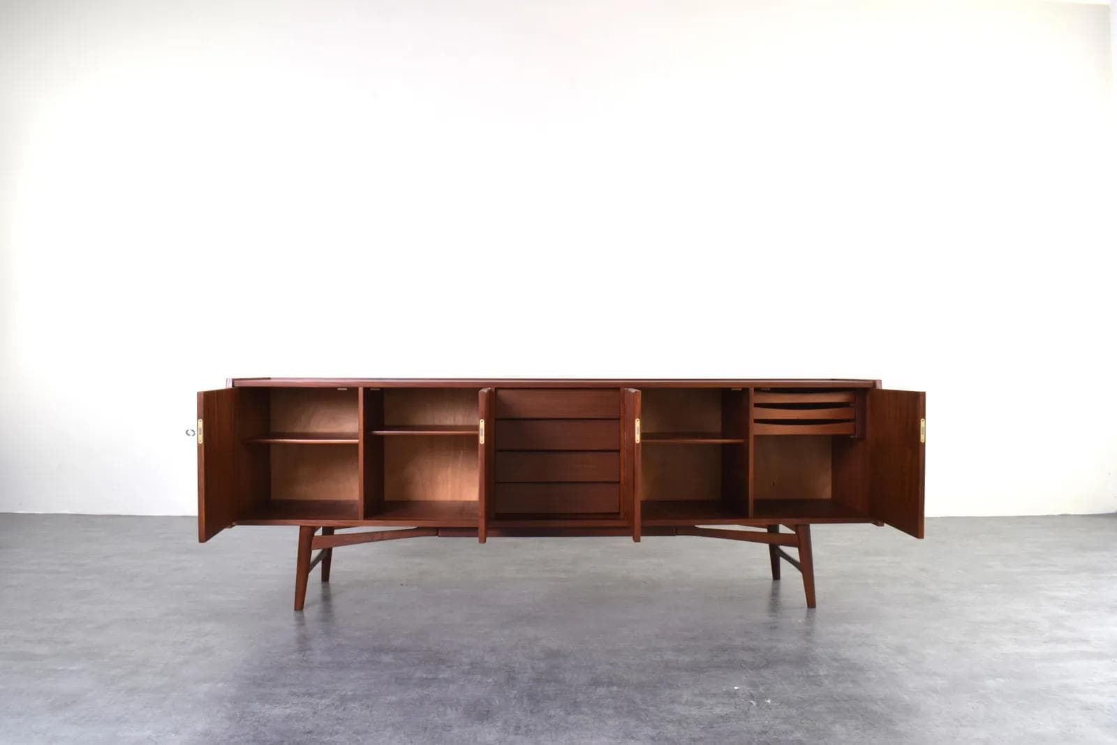 Sideboard, brown teak, Denmark, 1960s. - 315750