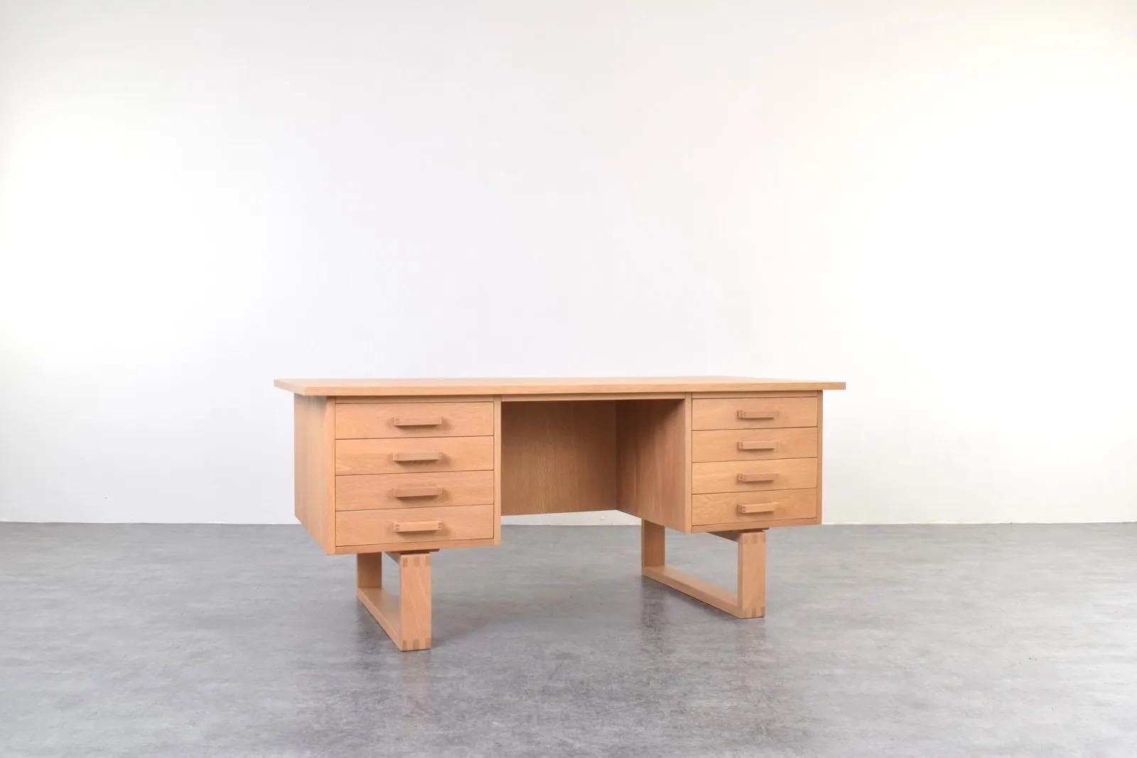 Desk, brown oak, by H. Jensen & T. Valeur, Denmark, 1960s - 315689