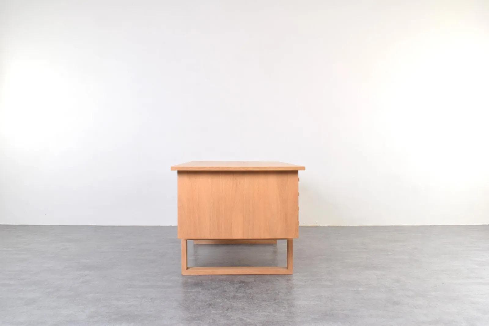 Desk, brown oak, by H. Jensen & T. Valeur, Denmark, 1960s - 315690