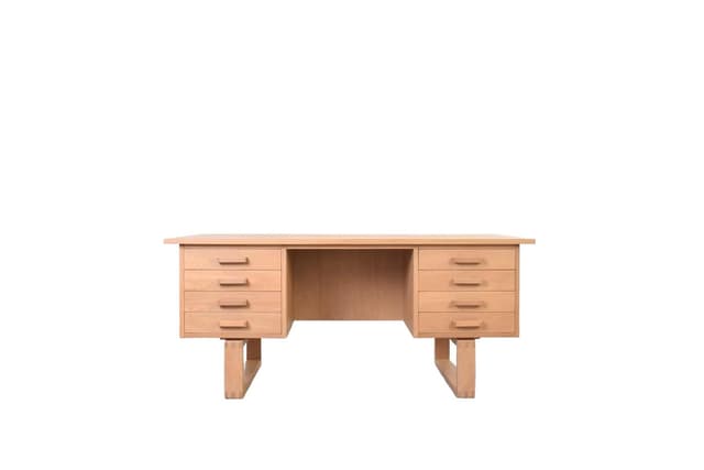Desk, brown oak, by H. Jensen & T. Valeur, Denmark, 1960s - DIMENSION