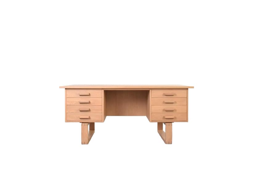 Desk, brown oak, by H. Jensen & T. Valeur, Denmark, 1960s