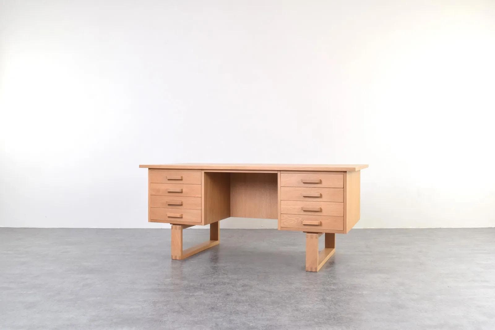 Desk, brown oak, by H. Jensen & T. Valeur, Denmark, 1960s - 315688