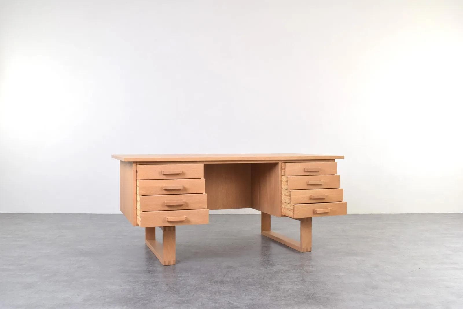 Desk, brown oak, by H. Jensen & T. Valeur, Denmark, 1960s - 315687