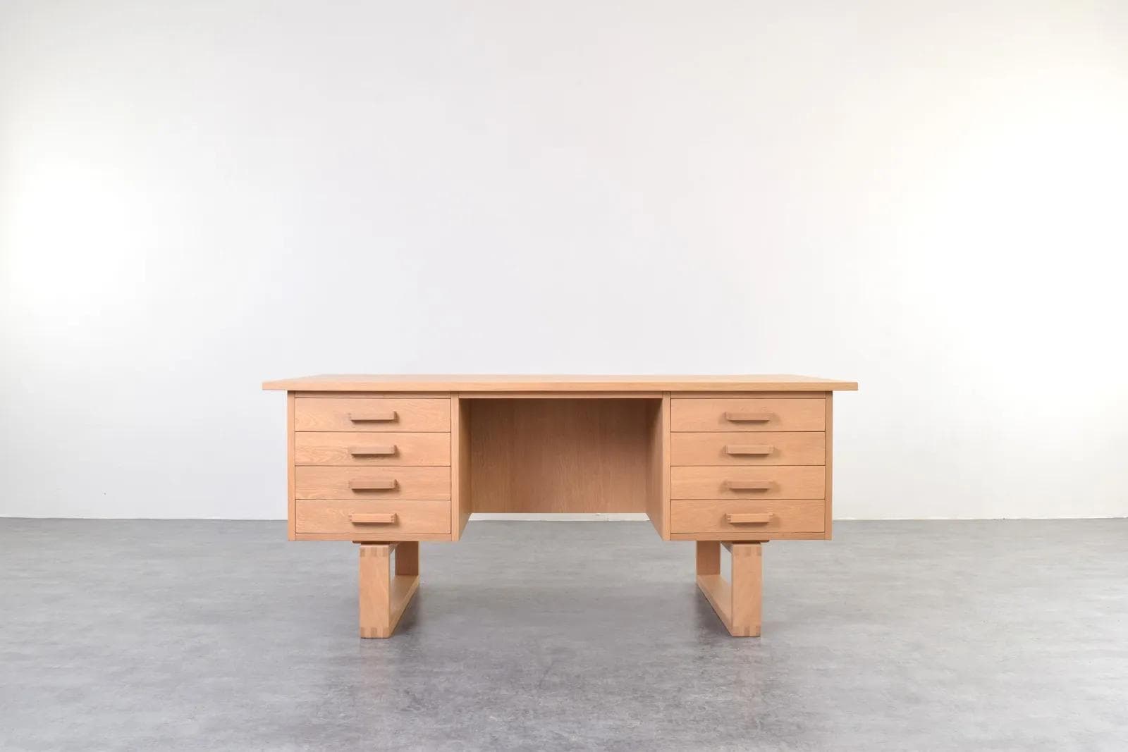 Desk, brown oak, by H. Jensen & T. Valeur, Denmark, 1960s - 315691