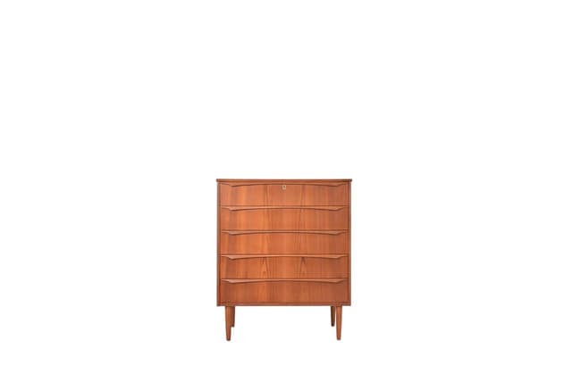 Chest of drawers, brown teak, Denmark, 1960s. - DIMENSION