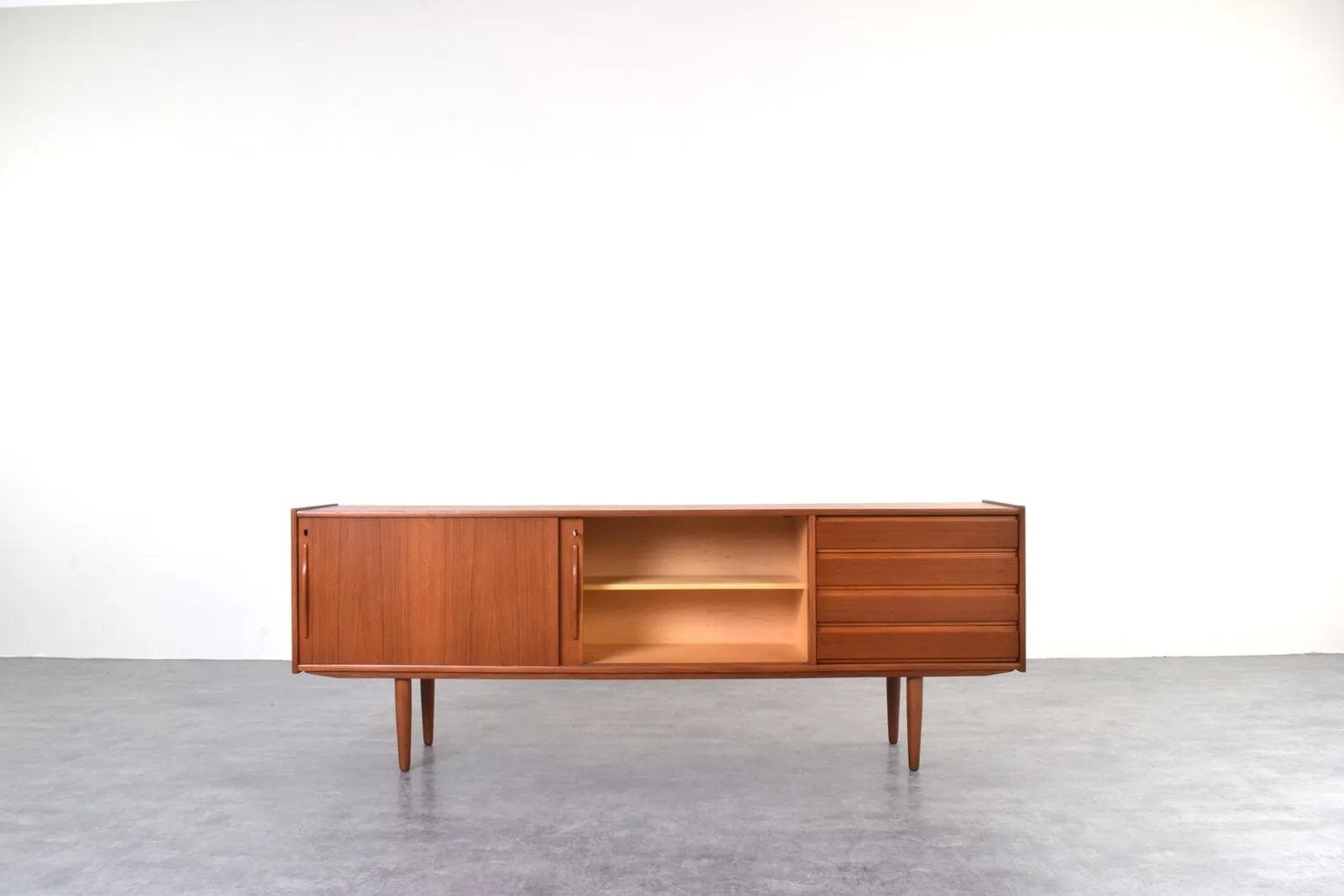 Sideboard, brown teak, Denmark, 1960s. - 315668
