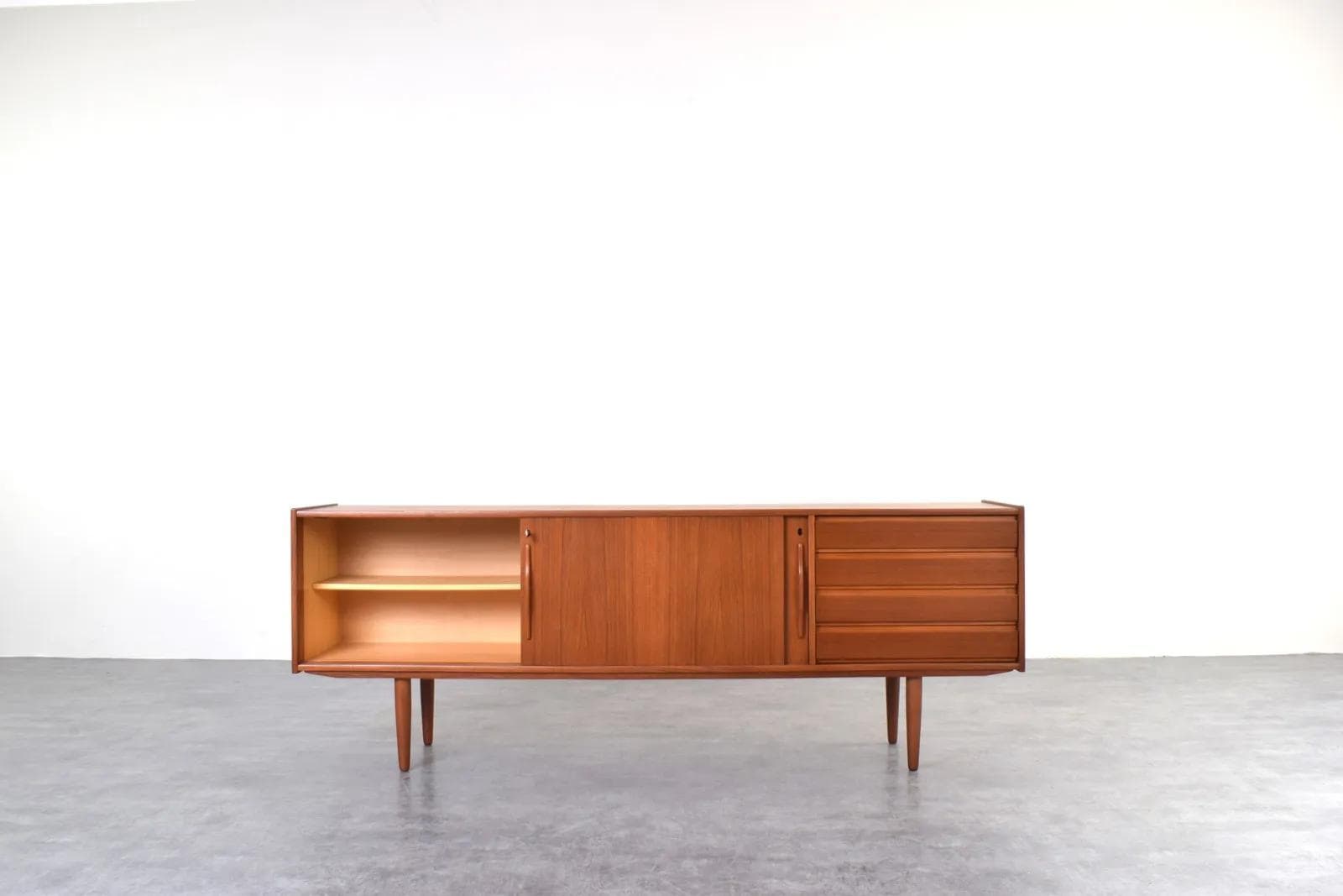 Sideboard, brown teak, Denmark, 1960s. - 315667