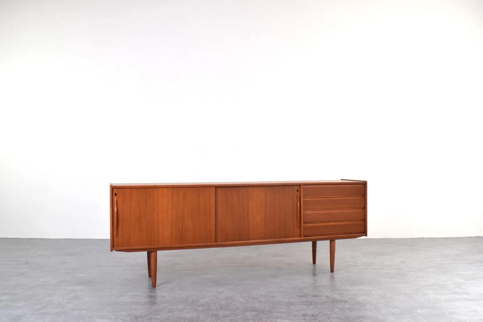 Sideboard, brown teak, Denmark, 1960s. - 315665