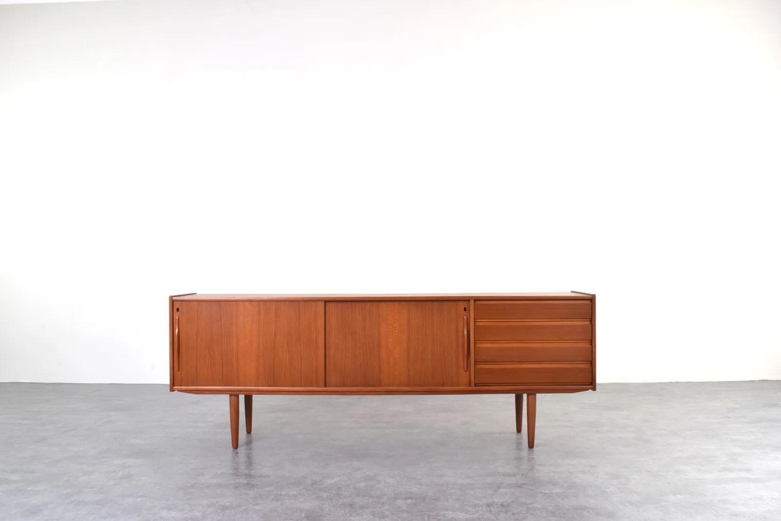 Sideboard, brown teak, Denmark, 1960s. - 315666