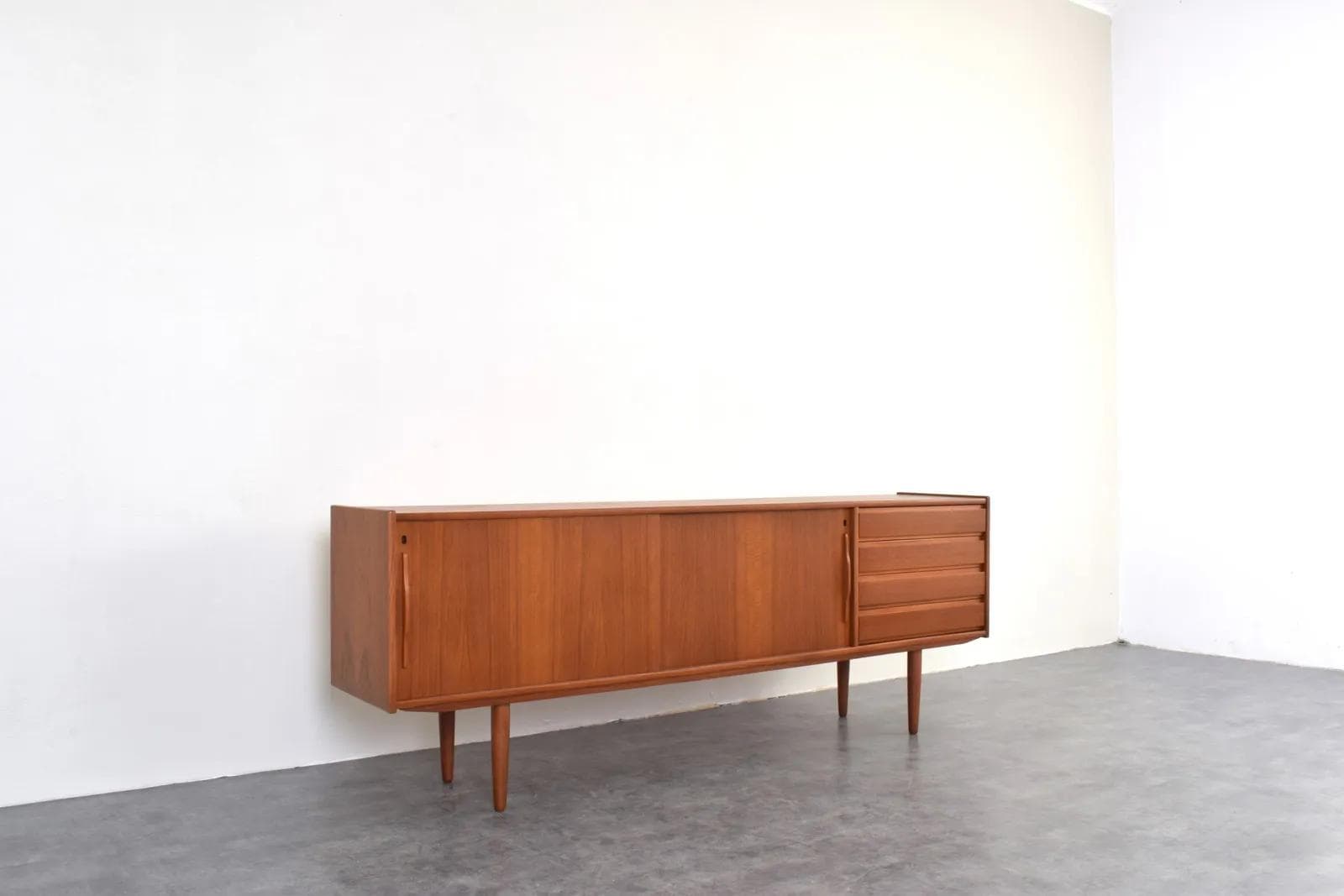 Sideboard, brown teak, Denmark, 1960s. - 315673