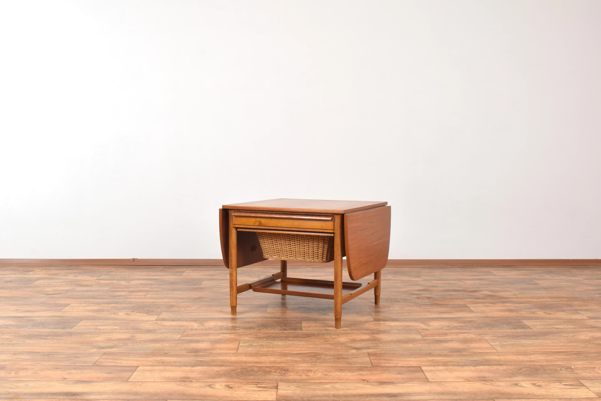 Sewing Table, brown teak, beech, by B. Fridhagen, Bodafors, Sweden, 1960s - 315654