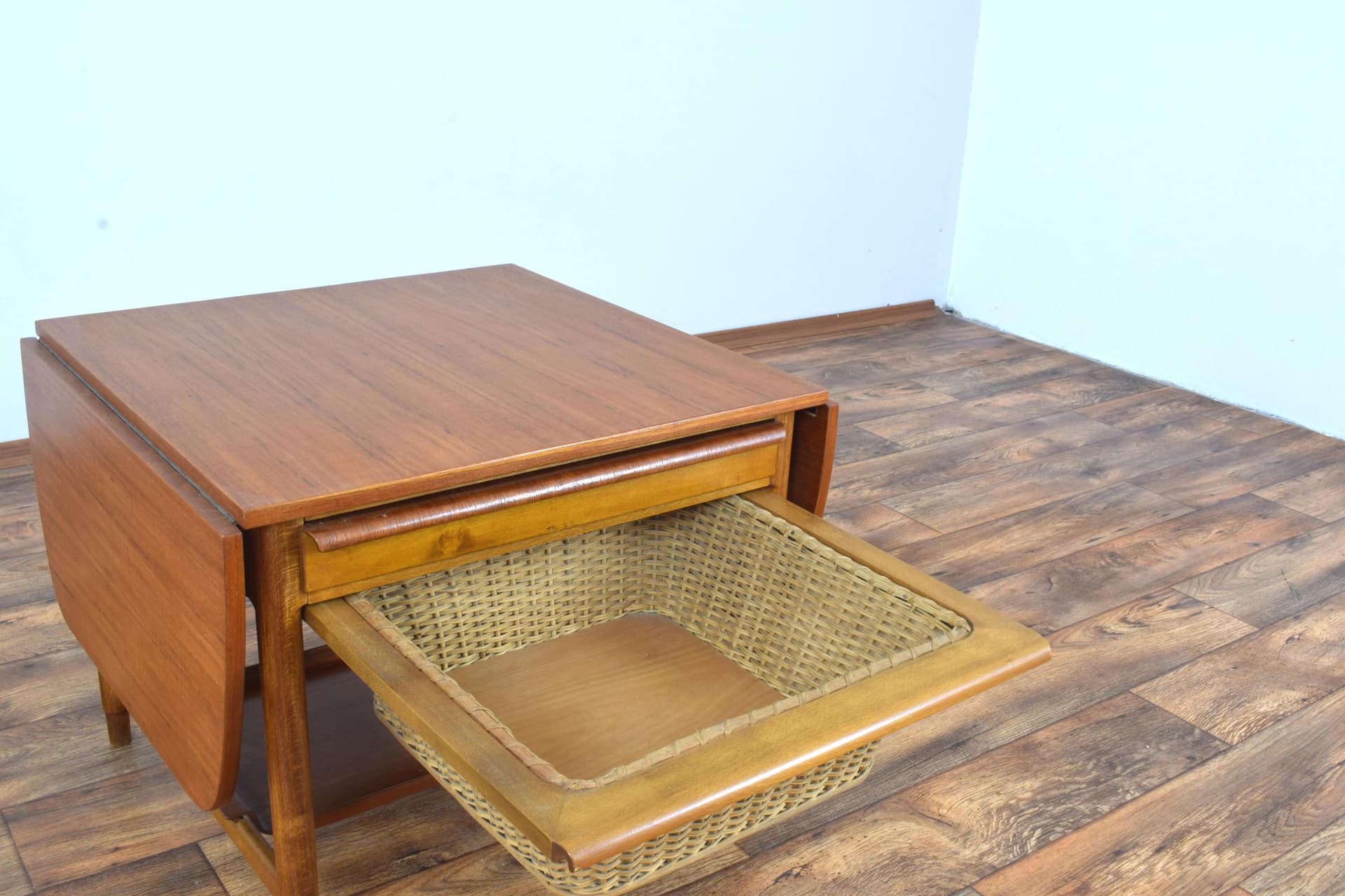 Sewing Table, brown teak, beech, by B. Fridhagen, Bodafors, Sweden, 1960s - 315660