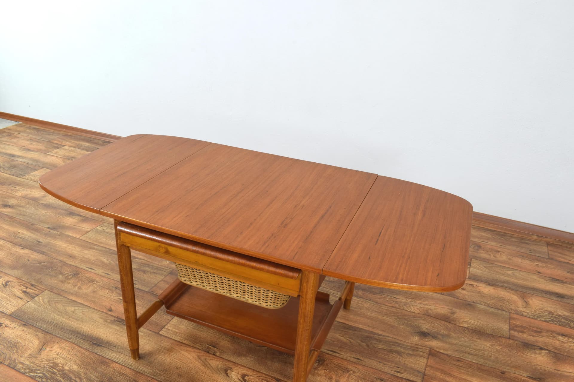 Sewing Table, brown teak, beech, by B. Fridhagen, Bodafors, Sweden, 1960s - 315663