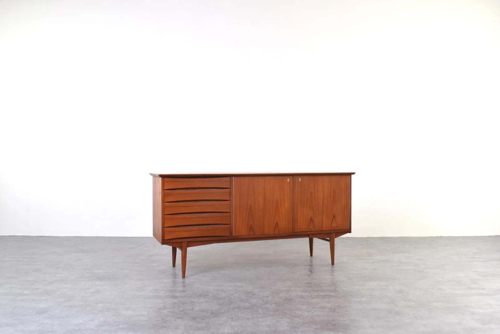 Sideboard, brown teak, by F. Kayser, Norway, 1960s - 315628